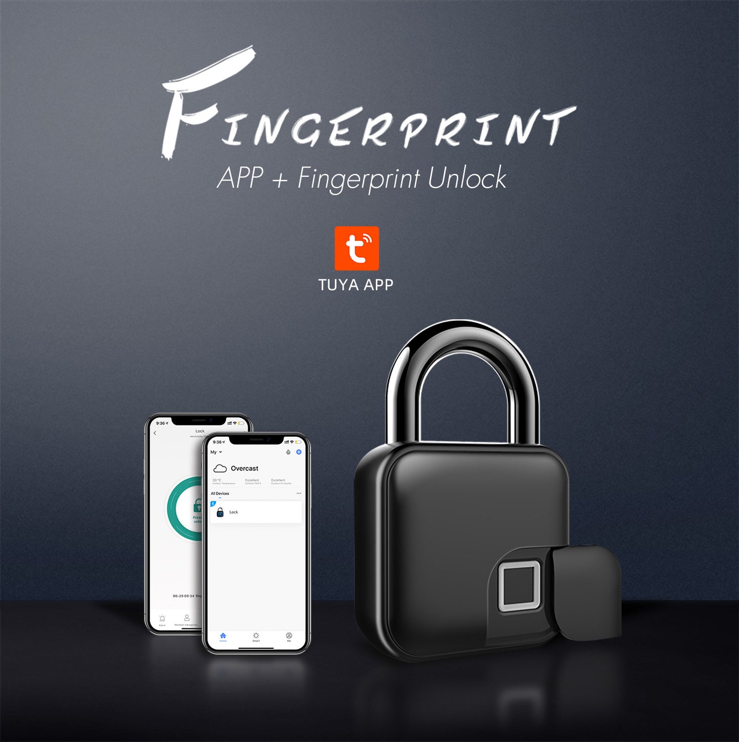 SecureTouch™ – Smart Fingerprint Padlock with Bluetooth & Remote Access